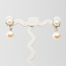 画像をギャラリービューアに読み込む, ネックレス&イヤリングセット ラインストーン パール クリアカラー ホワイト 149851 142811