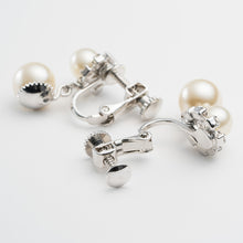 画像をギャラリービューアに読み込む, ネックレス&イヤリングセット ラインストーン パール クリアカラー ホワイト 149851 142811