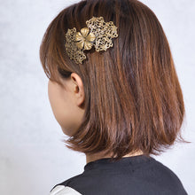 Load image into Gallery viewer, バレッタ レースメタル シルバー ブロンズ フラワー 142919 142920