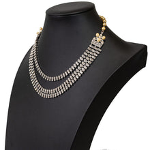 Load image into Gallery viewer, ネックレス ラインストーン パール 3連 ショート 41cm 143001