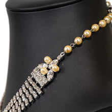 Load image into Gallery viewer, ネックレス ラインストーン パール 3連 ショート 41cm 143001