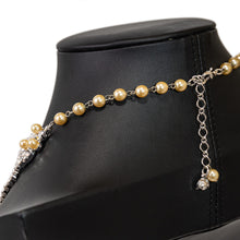 Load image into Gallery viewer, ネックレス ラインストーン パール 3連 ショート 41cm 143001