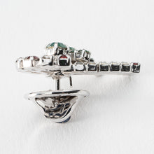 画像をギャラリービューアに読み込む, バッジ ラインストーン ホワイト レッド グリーン ステッキ クリスマス 杖 リボン 143166 メール便