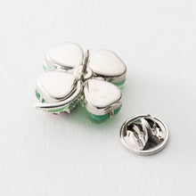 画像をギャラリービューアに読み込む, バッジ ボヘミアングラス ラインストーン クローバー てんとう虫 グリーン レッド 143489 メール便