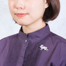 画像をギャラリービューアに読み込む, バッジ ラインストーン ボヘミアングラス ホワイト ラビット 143492 メール便