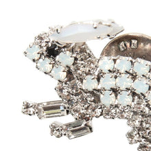画像をギャラリービューアに読み込む, バッジ ラインストーン ボヘミアングラス ホワイト ラビット 143492 メール便