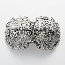 画像をギャラリービューアに読み込む, バレッタ レースメタル シルバー 葉 143767
