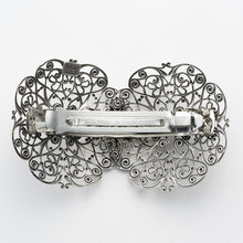 画像をギャラリービューアに読み込む, バレッタ レースメタル シルバー 葉 143767