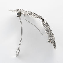 画像をギャラリービューアに読み込む, バレッタ レースメタル シルバー 葉 143767