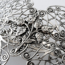 画像をギャラリービューアに読み込む, バレッタ レースメタル シルバー 葉 143767