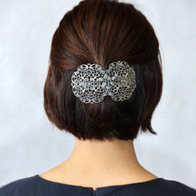 画像をギャラリービューアに読み込む, バレッタ レースメタル シルバー 葉 143767