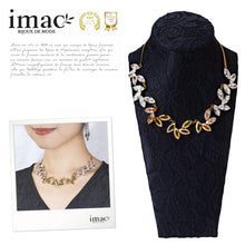 Load image into Gallery viewer, 【TV着用モデル】ネックレス ラインストーン ゴールド クリアカラー ボタニカル 39cm ショート 144353