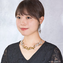 Load image into Gallery viewer, 【TV着用モデル】ネックレス ラインストーン ゴールド クリアカラー ボタニカル 39cm ショート 144353