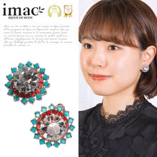 Load image into Gallery viewer, 大粒のラインストーンが美しく輝くイヤリング