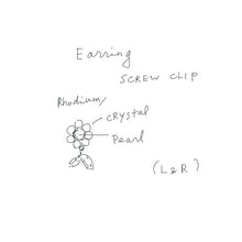 画像をギャラリービューアに読み込む, 【谷本安美さん着用】イヤリング ラインストーン パール クリアカラー フラワー 145676