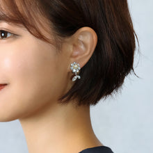 画像をギャラリービューアに読み込む, 【谷本安美さん着用】イヤリング ラインストーン パール クリアカラー フラワー 145676