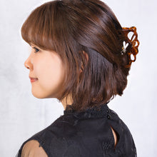 画像をギャラリービューアに読み込む, ヘアクリップ 白蝶貝 淡水パール ボヘミアングラス ラインストーン フラワー ホワイト クリアカラー ブラウン 145700