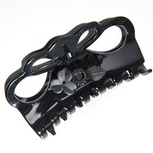 画像をギャラリービューアに読み込む, 花モチーフの黒曜石と、ヨーロッパ製ボヘミアングラスが美しいクリップ「ガーデン」