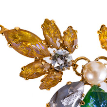 画像をギャラリービューアに読み込む, 【ももクロ佐々木彩夏さん着用】ネックレス ボヘミアングラス ラインストーン パール グリーン ゴールド グレー 40cm ショート 145819