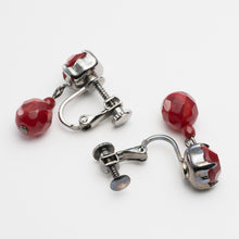 Load image into Gallery viewer, イヤリング ボヘミアングラス レッド ハンギング 145986