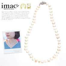 画像をギャラリービューアに読み込む, ネックレス 淡水パール ラインストーン ホワイト ショート 145995