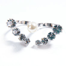 画像をギャラリービューアに読み込む, 【乃木坂46着用】リング ラインストーン パール クリアカラー ホワイト ダブルリング フリーサイズ 146185