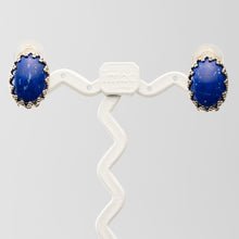 画像をギャラリービューアに読み込む, イヤリング ラピスラズリ 天然石 ブルー オーバル 146775