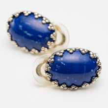 画像をギャラリービューアに読み込む, イヤリング ラピスラズリ 天然石 ブルー オーバル 146775