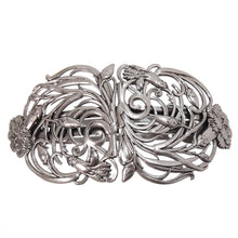 画像をギャラリービューアに読み込む, アンティーク調のレースメタルの曲線が美しいヘアバレッタ