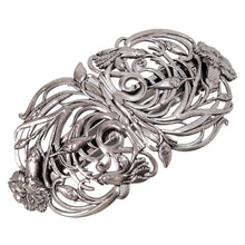 画像をギャラリービューアに読み込む, アンティーク調のレースメタルの曲線が美しいヘアバレッタ