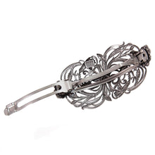 画像をギャラリービューアに読み込む, アンティーク調のレースメタルの曲線が美しいヘアバレッタ