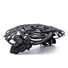 画像をギャラリービューアに読み込む, バレッタ レースメタル ブラック フラワー ボタニカル 留金9cm 147660