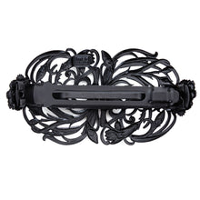 画像をギャラリービューアに読み込む, バレッタ レースメタル ブラック フラワー ボタニカル 留金9cm 147660