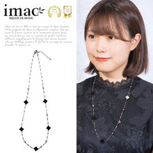 画像をギャラリービューアに読み込む, 漆黒のオニキスが美しいロングネックレス