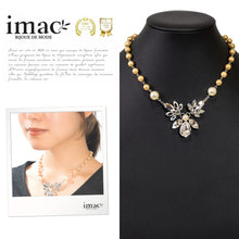 画像をギャラリービューアに読み込む, ラインストーンのきらめきとパールの輝きが美しいネックレス