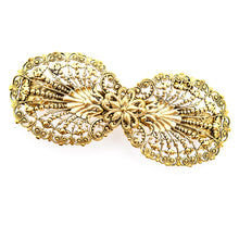 画像をギャラリービューアに読み込む, バレッタ レースメタル ゴールド フラワー 留金7cm 148096