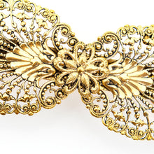 画像をギャラリービューアに読み込む, バレッタ レースメタル ゴールド フラワー 留金7cm 148096