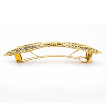 画像をギャラリービューアに読み込む, バレッタ レースメタル ゴールド フラワー 留金7cm 148096