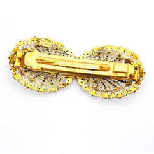 画像をギャラリービューアに読み込む, バレッタ レースメタル ゴールド フラワー 留金7cm 148096