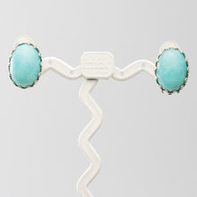 Load image into Gallery viewer, イヤリング アマゾナイト 天然石 ブルー オーバル 148158