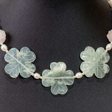 Load image into Gallery viewer, ネックレス 天然石 ジェイド アメシスト ローズクォーツ 淡水パール グリーン ピンク パープル クローバー ローズ 41cm nl148286