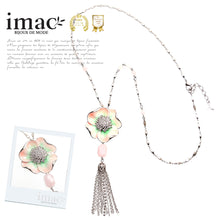 Load image into Gallery viewer, ネックレス ローズクォーツ 七宝 ピンク フラワー チェーン タッセル 148399
