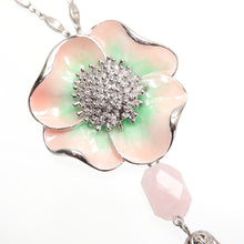 Load image into Gallery viewer, ネックレス ローズクォーツ 七宝 ピンク フラワー チェーン タッセル 148399