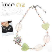 画像をギャラリービューアに読み込む, 煌めくラインストーンと天然石を組み合わせたネックレス