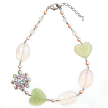 画像をギャラリービューアに読み込む, 煌めくラインストーンと天然石を組み合わせたネックレス