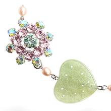 画像をギャラリービューアに読み込む, 煌めくラインストーンと天然石を組み合わせたネックレス