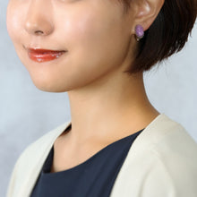 Load image into Gallery viewer, イヤリング フォスフォシデライト 天然石 パープル オーバル 148507