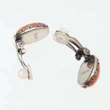 画像をギャラリービューアに読み込む, イヤリング 天然石 サンストーン ピンク オレンジ ベージュ オーバル er148508