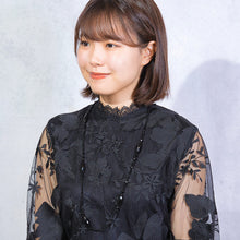 画像をギャラリービューアに読み込む, 様々なフォルムのブラックアゲートとオニキスを組み合わせたロングネックレス