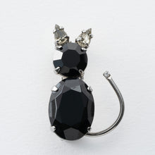 画像をギャラリービューアに読み込む, ブローチ ラインストーン ブラック 猫 149002